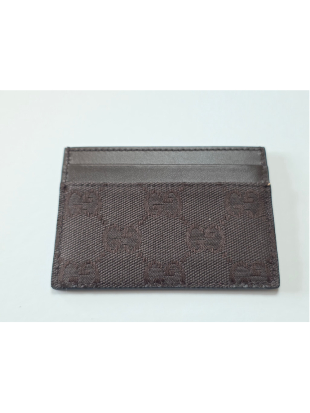 Gucci GG Monogram Canvas Brown Card Holder Brand New